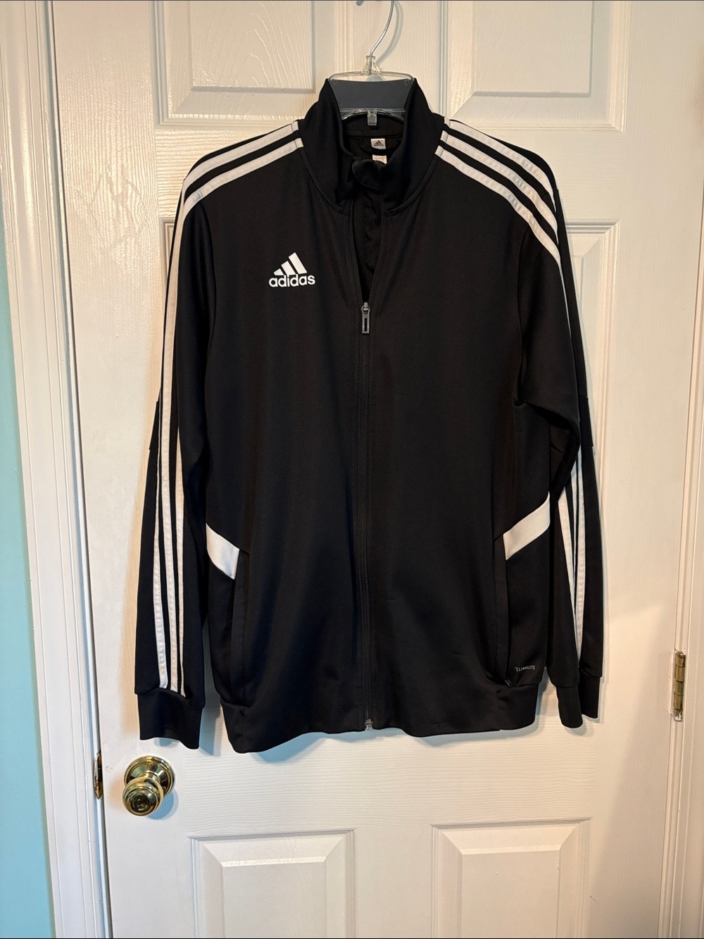 adidas Black Jacket with White Stripes